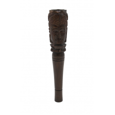6" Wood Chillum with Shiva Carving