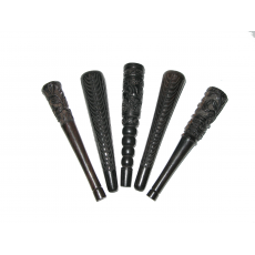 6" Wood Chillum with Carving