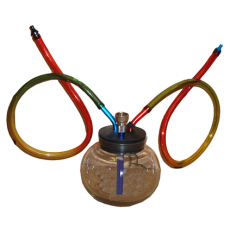 Glass 2 Way Bong Bubble Style LEAF DESIGN 15cm