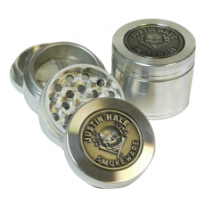 4 part 50mm Aluminium Grinder Justin Hale 3D logo