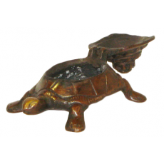 Brass Tortoise Ashtray No.3 - BROWN finish with Hinged Lid