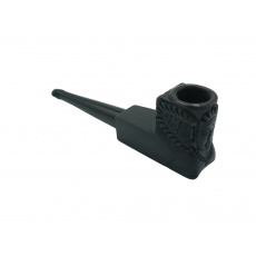 6" Wooden Pipe Fine Carved (BLACK WOOD)