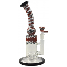 Glass 28cm Justin Hale Bong Red & Black