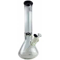 Glass 35cm Ice Spike Beaker Bong Black