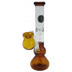 Glass 25cm Ice Bong Amber w/Ash Catcher